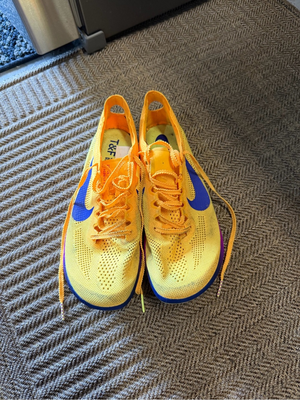 Nike Kids Yellow Sneakers with Blue Swoosh